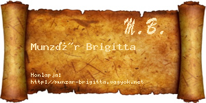 Munzár Brigitta névjegykártya